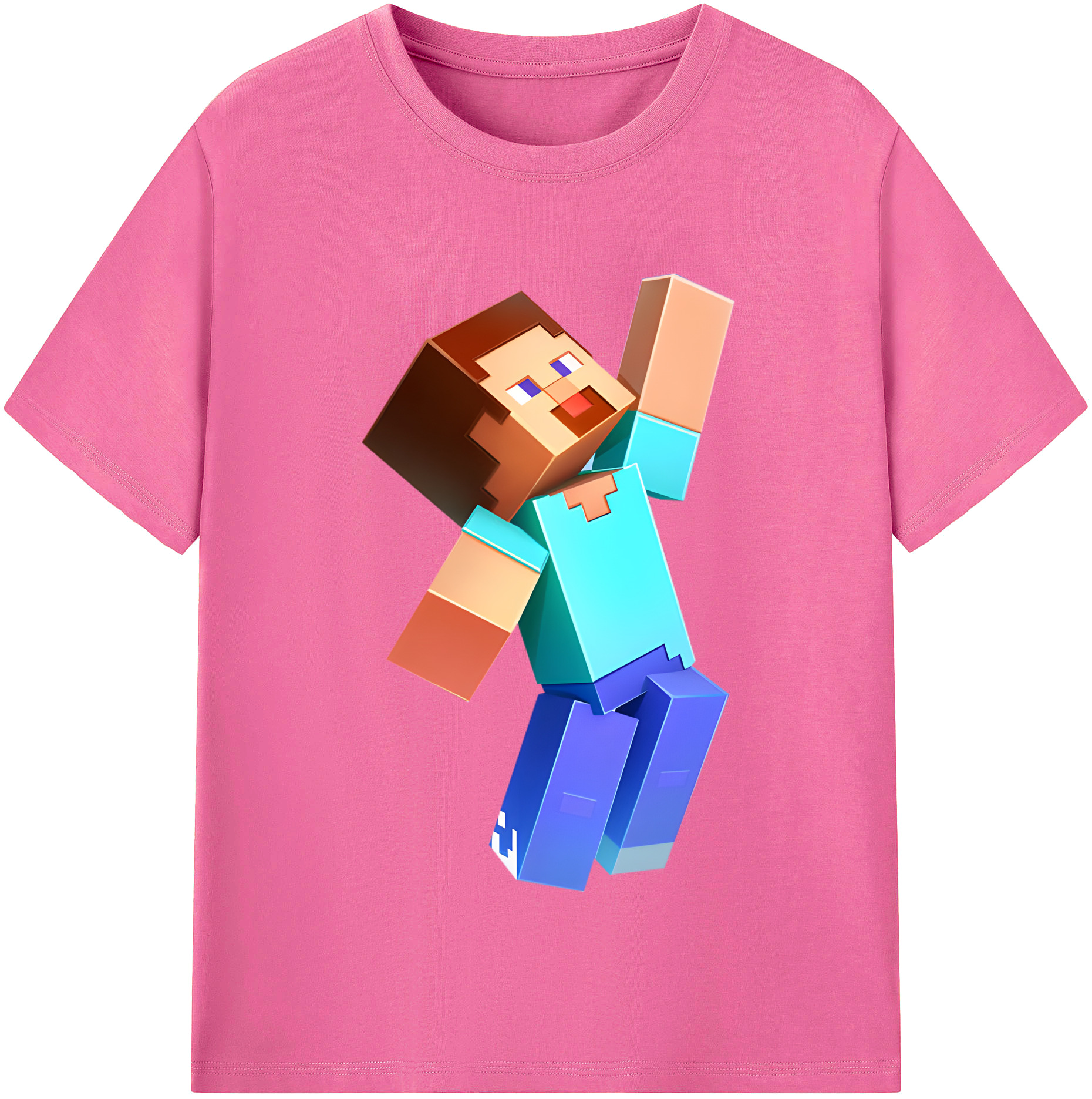 （画像用） マインクラフト ブロックの世界 Minecraft MC Block world レディースカジュアルプリントTシャツ（綿100％）